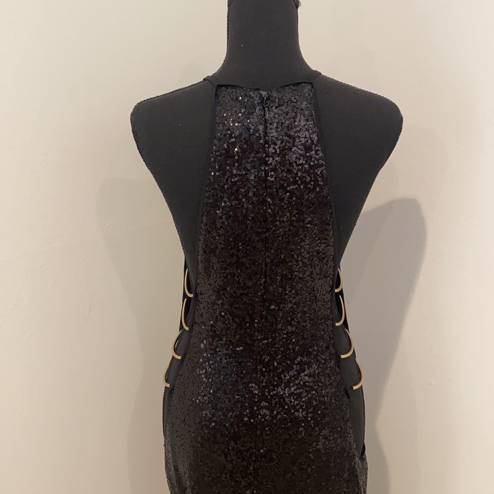 Black sequin evening gown